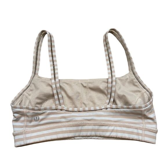 Lululemon Straight Up Bra Size 8 White and Tan Stripes - Picture 8 of 12